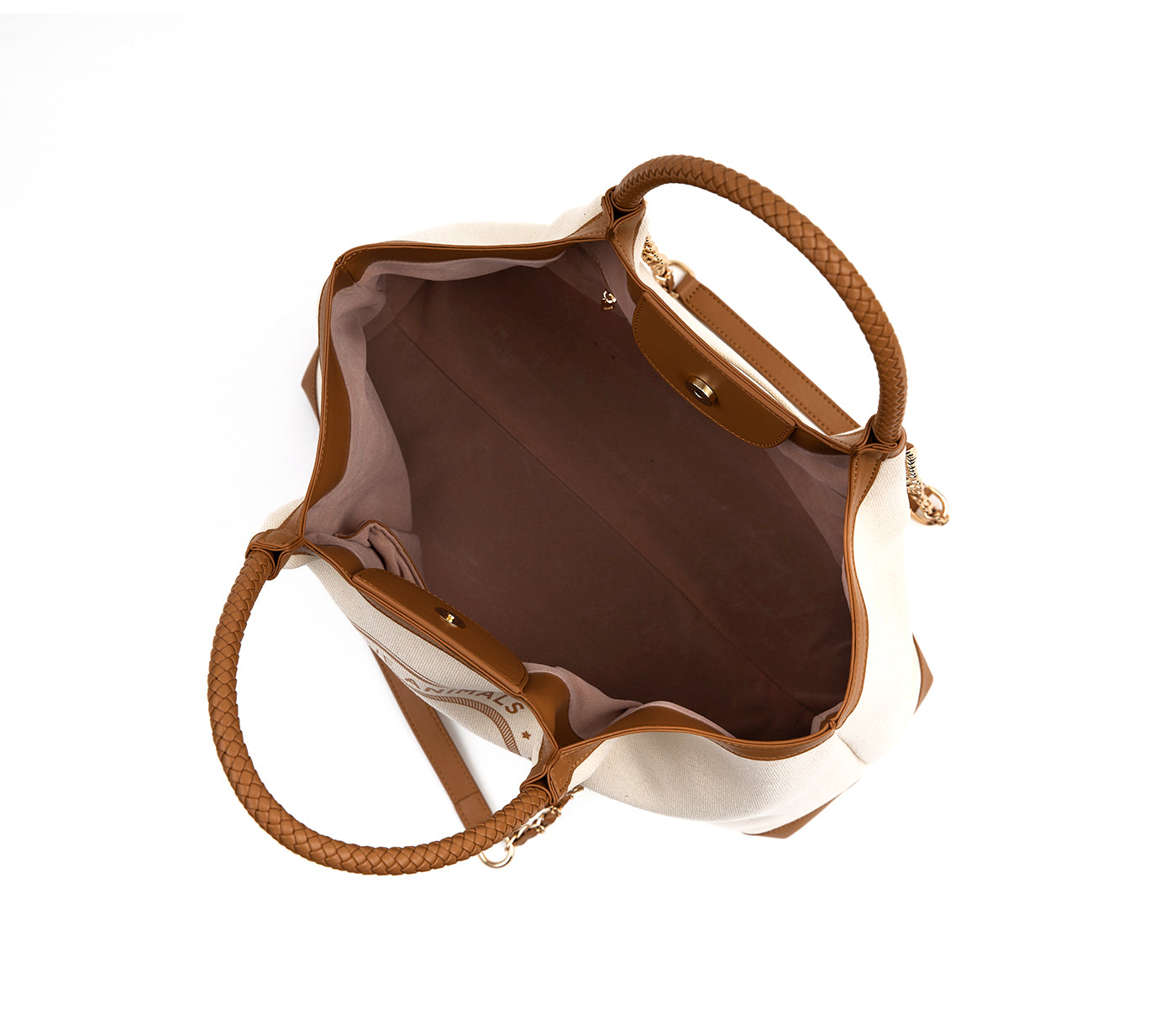 RUTH Canvas Tote – Off-White & Tan | GUNAS New York