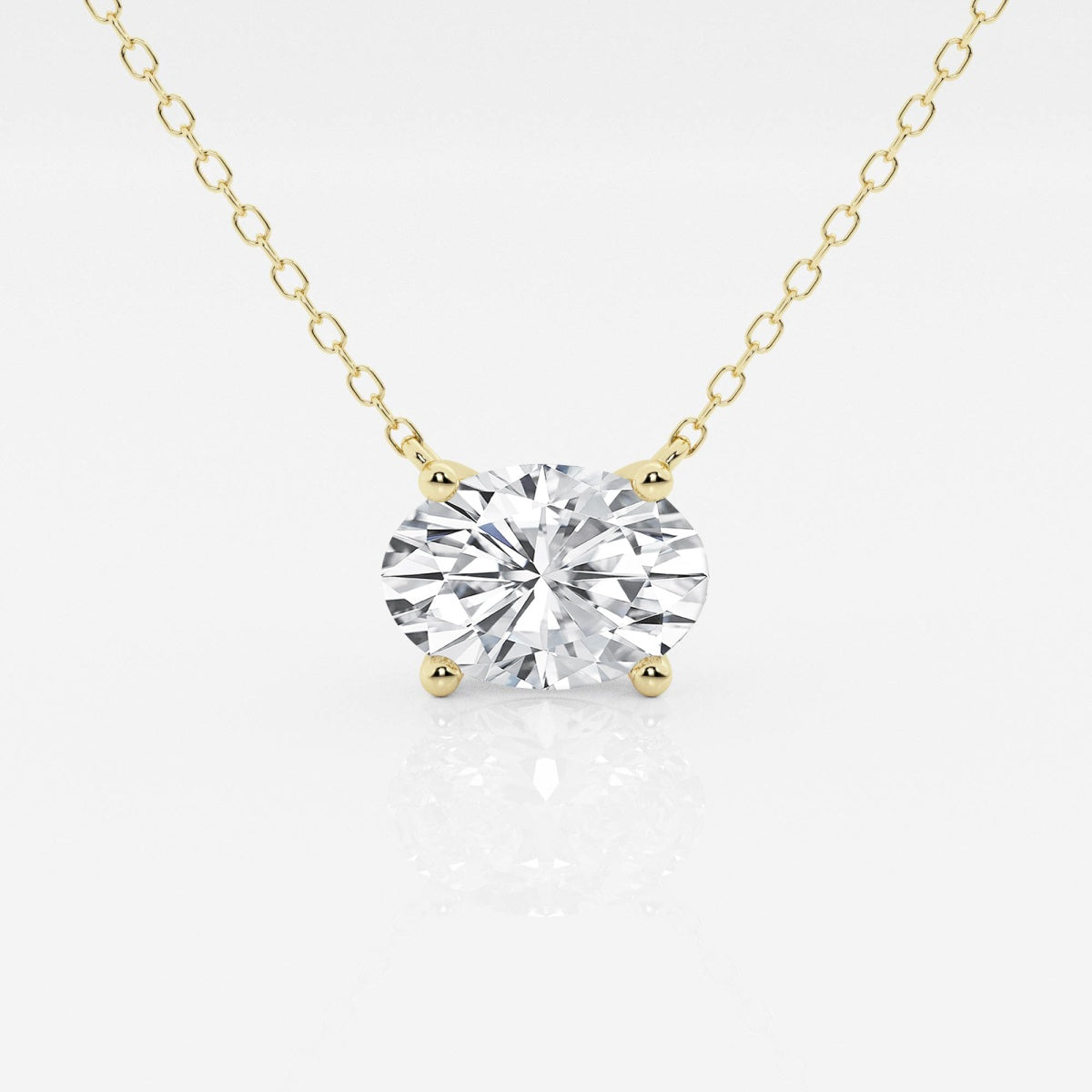Oval Lab-Grown Diamond Pendant in 14K Gold – AGI Certified