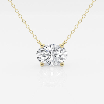 Oval Lab-Grown Diamond Pendant in 14K Gold – AGI Certified