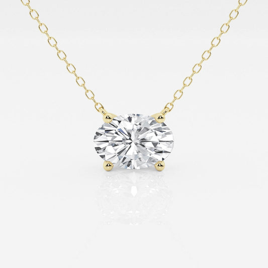 Oval Lab-Grown Diamond Pendant in 14K Gold – AGI Certified