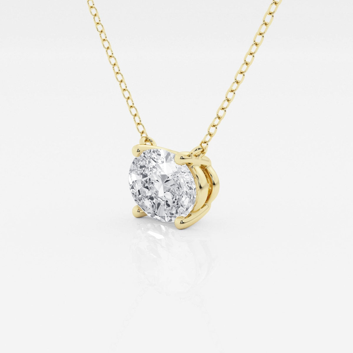 Oval Lab-Grown Diamond Pendant in 14K Gold – AGI Certified