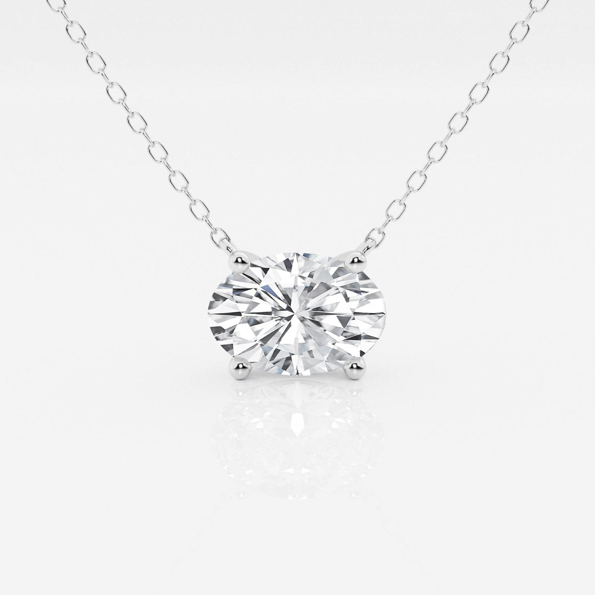Oval Lab-Grown Diamond Pendant in 14K Gold – AGI Certified