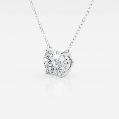 Oval Lab-Grown Diamond Pendant in 14K Gold – AGI Certified