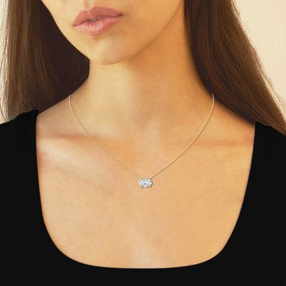Oval Lab-Grown Diamond Pendant in 14K Gold – AGI Certified