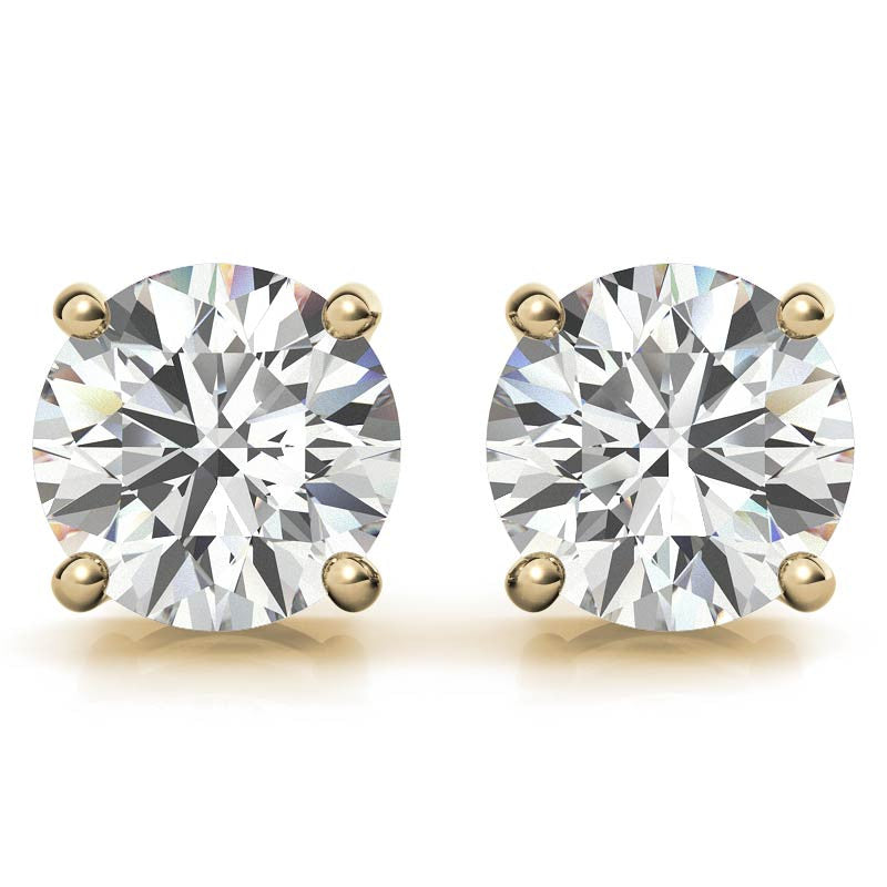 3.00 CTW Lab-Grown Diamond Stud Earrings – 14K White/Yellow Gold, G/VS, AGI Certified