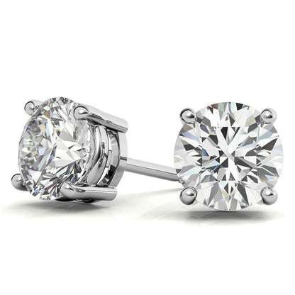 3.00 CTW Lab-Grown Diamond Stud Earrings – 14K White/Yellow Gold, G/VS, AGI Certified